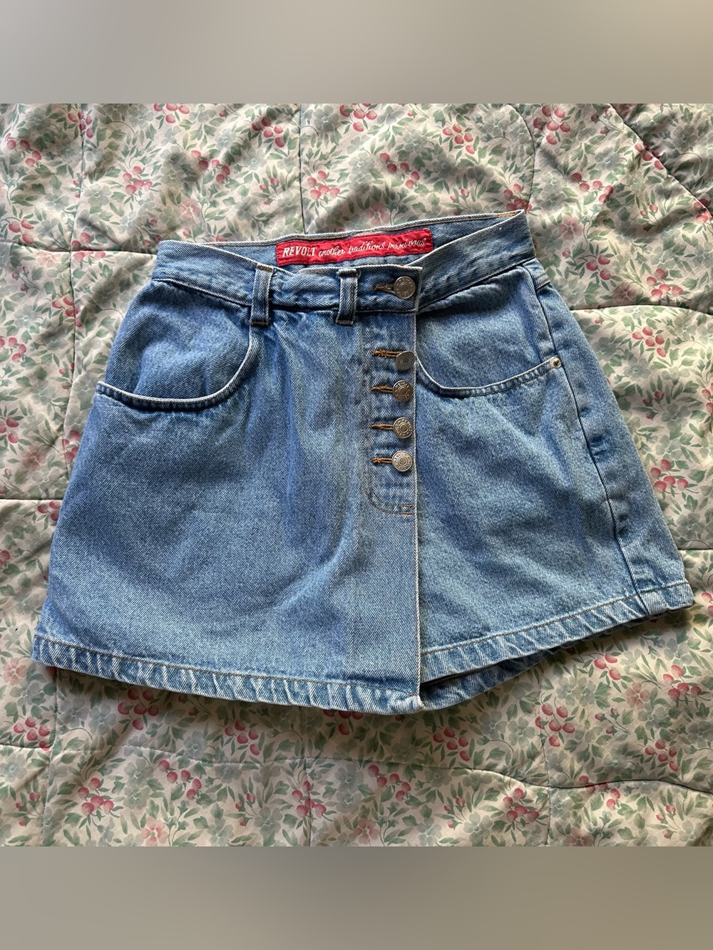 Revolt Jeans Light Blue Denim Mini Shorts / skorts